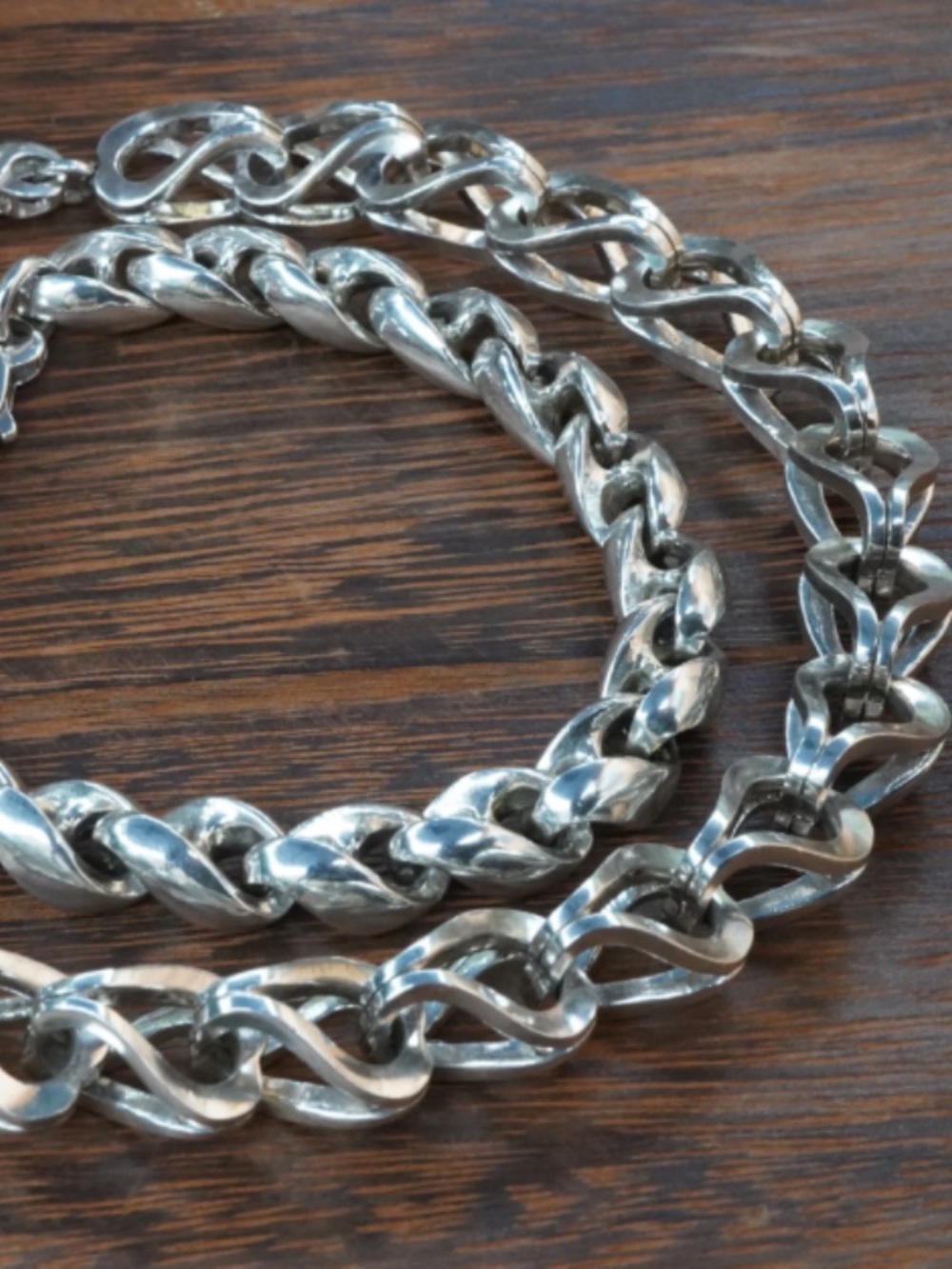 New Tim & Mabel Polished Silver Heavy Heart Twist-Link Necklace for Women